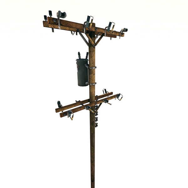 3d utility pole - Utility Pole - Game Resolution Model by MABA Media
